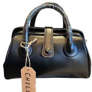 Black Vegan Leather Eco Friendly Mini Shoulder Bag NWT